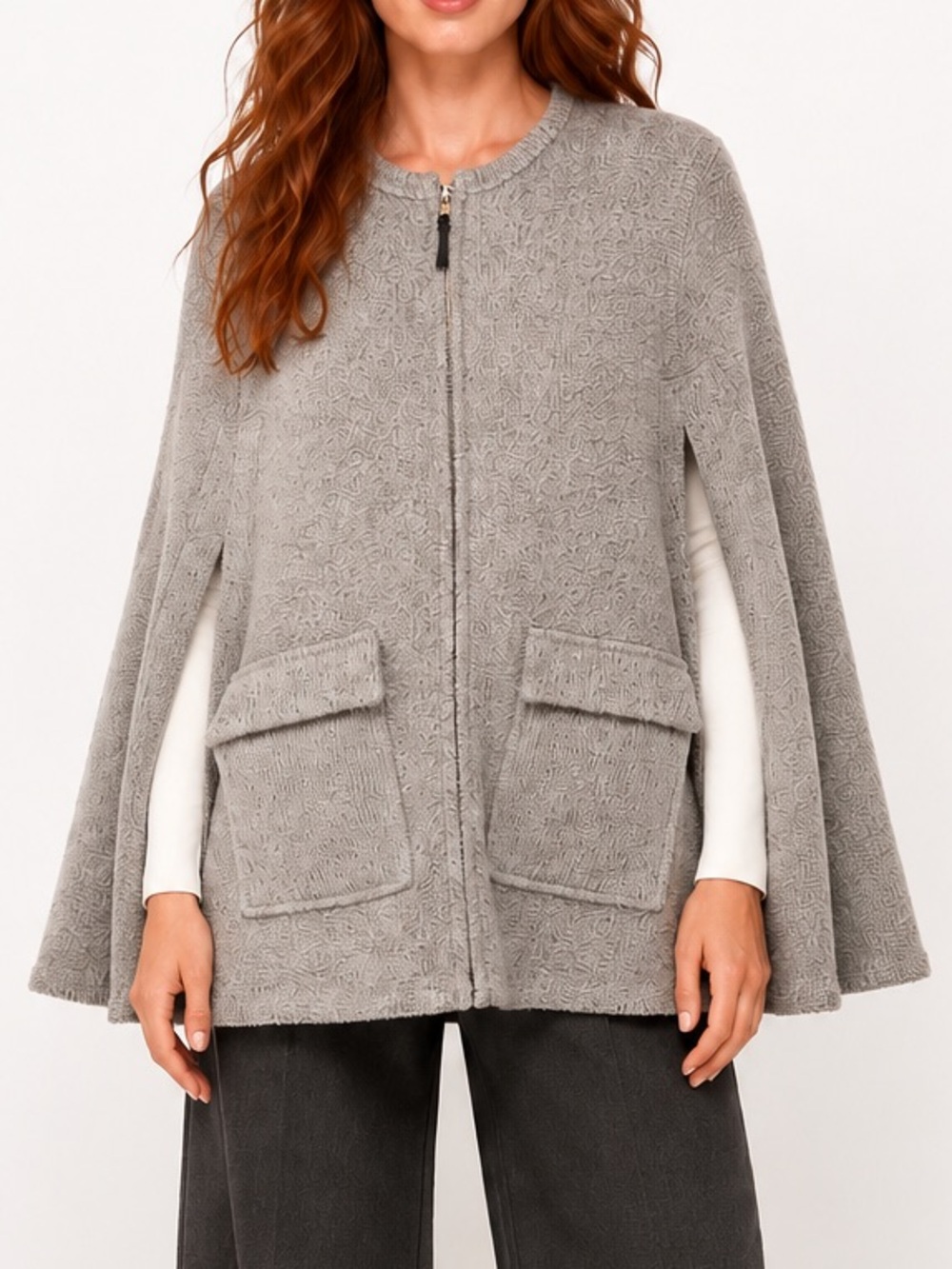 Anthropologie gray poncho size XS extra small by SATURDAY SUNDAY